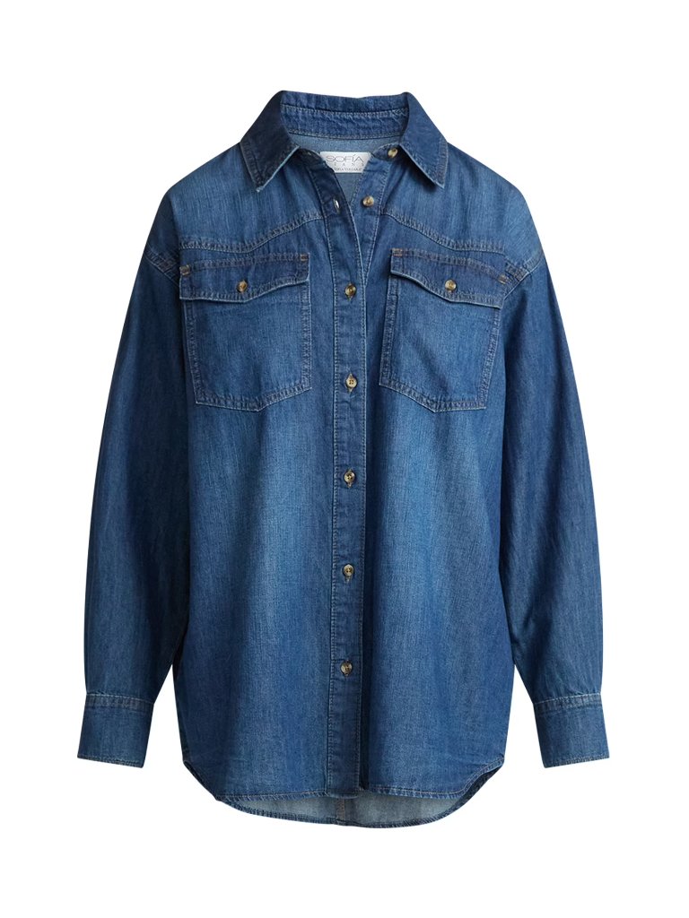 Sofia By Sofia Vergara Women's Oversized Shirt With Long Sleeves Size S - P1